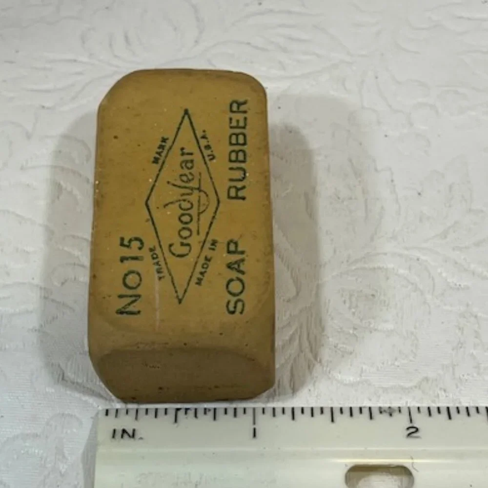 VTG 50's Goodyear Brand Pencil Eraser Number 15 Made In USA Soap Rubber 2.25